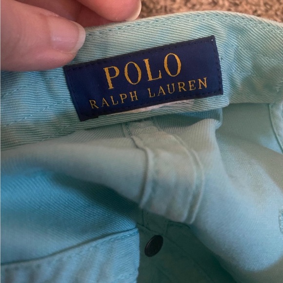 Ralph Lauren Polo Pony Light Teal Embroidered Lilac Pony Ball Cap/ Hat - Picture 2 of 2